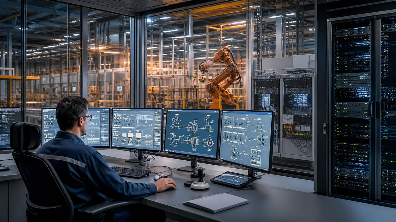Operador integra sistemas corporativos, servidores e automação de uma fábrica